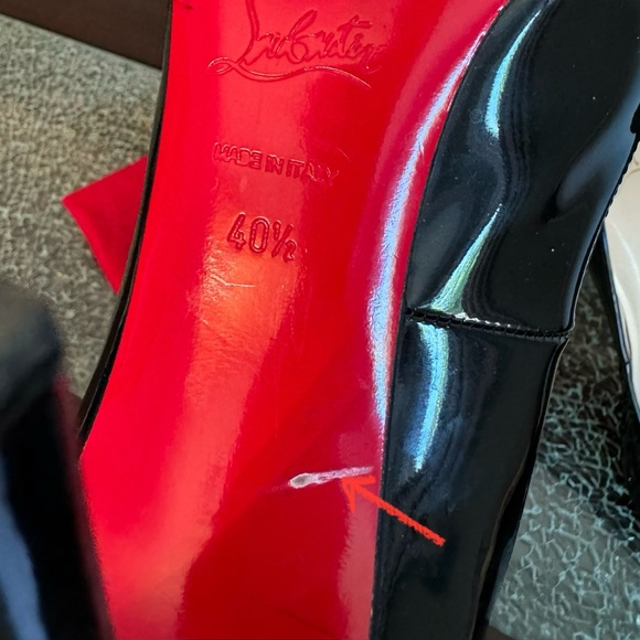 Christian Louboutin Black Ron Ron 100 mm Patent Round Toe 40.5 (9/9.5) - Picture 9 of 10